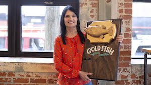 Jill Levins winning Goldfish Award