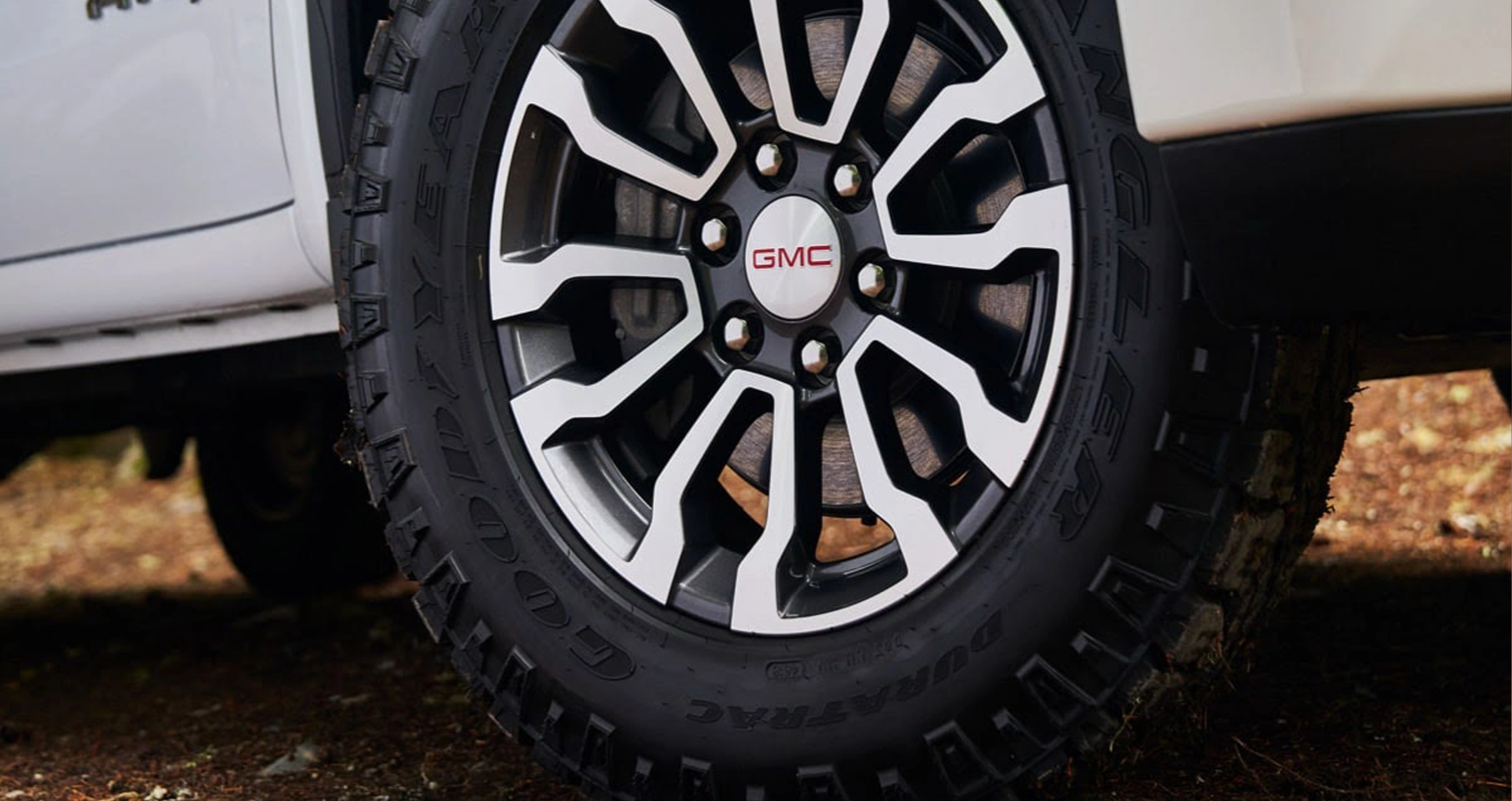 Close up of a GMC tire