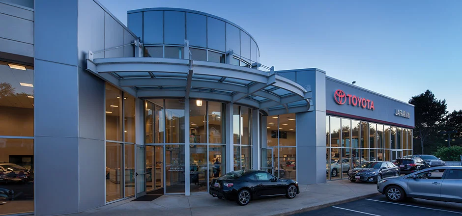 Jaffarian Toyota Night time shot of the Jaffarian Toyota dealership