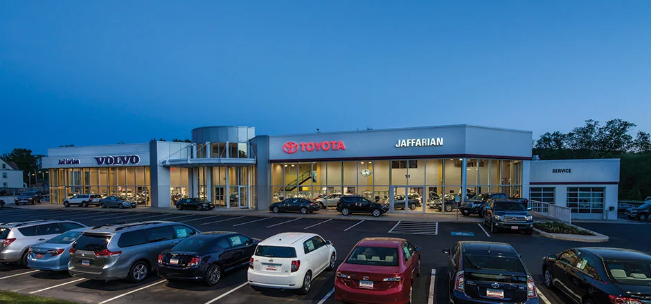 Jaffarian Toyota Night time shot of the Jaffarian Toyota dealership
