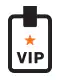 VIP Icon A clipboard with the letters VIP and a star.