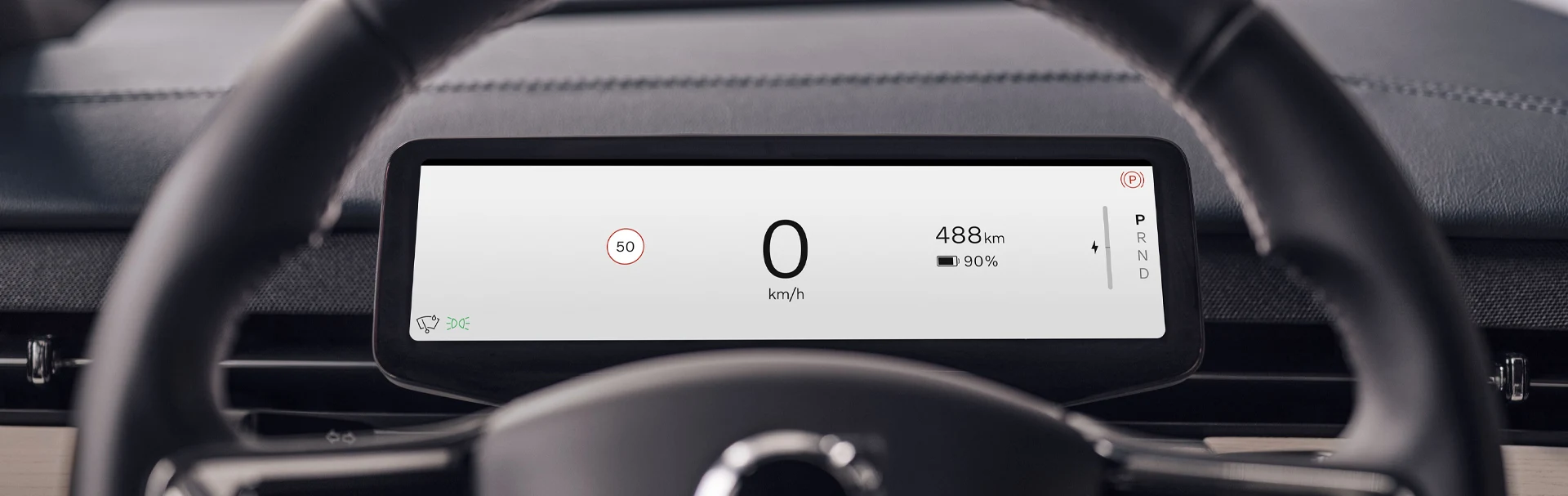 2023 Volvo EX90 Closeup view of digital readout