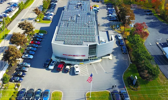 Aerial view of Porsche Norwell