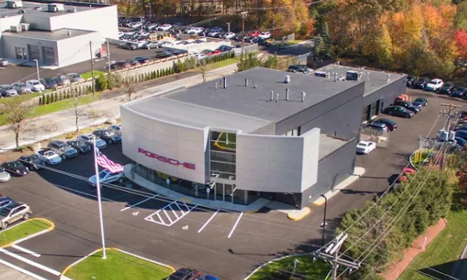 Aerial view of Porsche Norwell