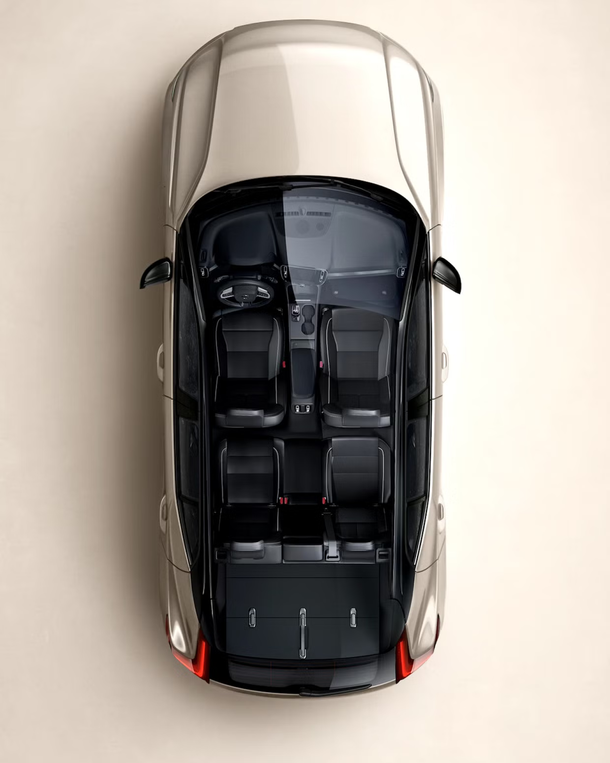 Bird’s-eye view of the fully electric Volvo EX40.