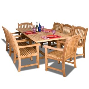 Amazonia Teak 9 Pc Rectangular Dining Set