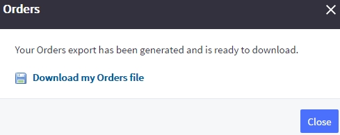 Download orders link