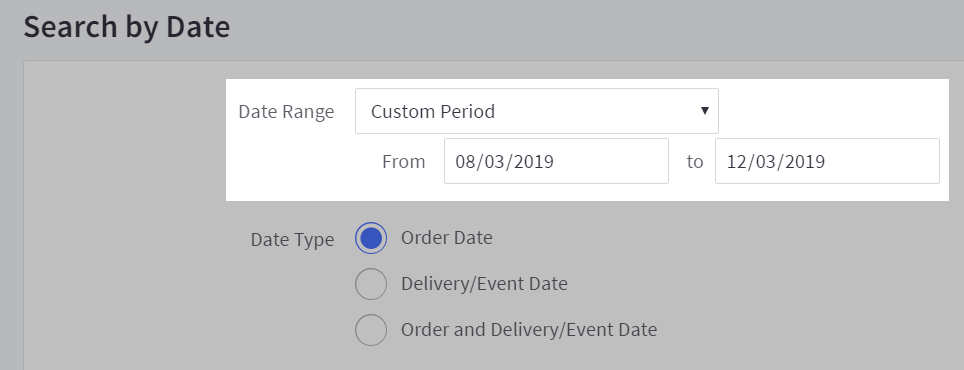 Set your custom date range
