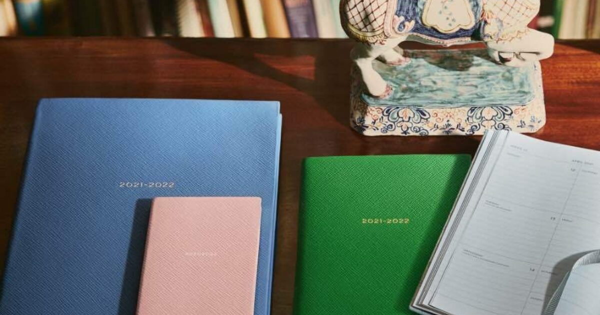 Smythson Blue 'notes' Chelsea Notebook In Nile Blue