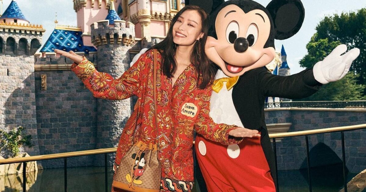 Fashion Disney Mickey and Minnie Mouse LV Louis Vuitton Luxury