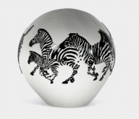 Correia Art Glass - Paperweight - Zebra Design