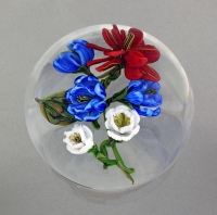 Karen Federici - Paperweight - Red, White & Blue Floral