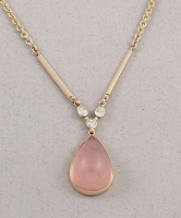 Patrick Murphy - Rose Quartz & Diamond Necklace 16011-05