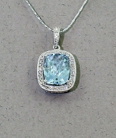 Stanton Color - Aquamarine & Diamond Pendant SC-13164-12