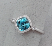 Stanton Color - Blue Zircon & Diamond Ring SC-15180-16