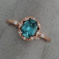 Stanton Color - Blue Zircon & Diamond Ring SC-17252-08