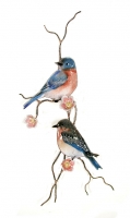 Bovano - W4432 - Bluebird Pair on a Pink Flowering Branch