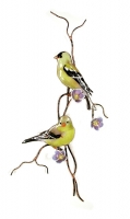 Bovano - W4433 - Goldfinch Pair on Purple Flowering Branch - W4433