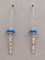 Carolyn Roche Designs: Silver Earrings with Aqua Sea Glass - TLE