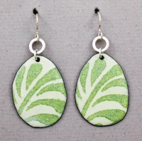 Joanna Craft - Earrings: Sterling Silver & Enamel - EE31 Fern