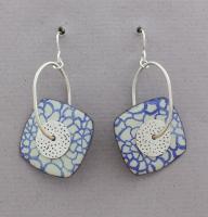 Joanna Craft - Earrings: Sterling Silver & Blue Enamel - EE66