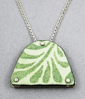 Joanna Craft - Necklace: Sterling Silver & Enamel - EN106 Fern Double Sided