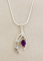 Joe Ebersol Jewelry - Necklace - P118 Amethyst and Blue Topaz