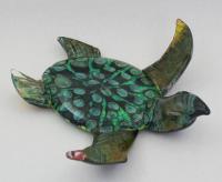 Gibbons - Sea Turtle  with Teal & Black Barnacles 