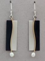 Mar of Santa Barbara: Sterling Silver & Nu-Gold Earrings - EM447