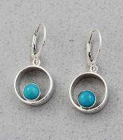 Jeff McKenzie - GemDrops - Leverback Large Hoop Earrings - Turquoise in Sterling Silver Hoop