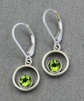 Jeff McKenzie - GemDrops - Leverback Small Hoop Earrings - Peridot in Sterling Silver Hoop