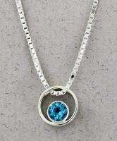 Jeff McKenzie - GemDrops - Small Hoop Necklace - Blue Topaz in Sterling Silver Hoop