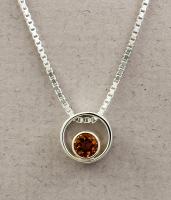 Jeff McKenzie - GemDrops - Small Hoop Neclace - Citrine in Sterling Silver Hoop