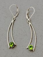 Jeff McKenzie - GemDrops - Leverback Curved Earrings - Peridot in Sterling Silver