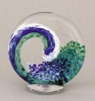 Opal Art Glass - Small Wave Sculpture