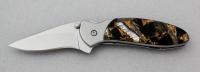 Santa Fe Stoneworks - JS65 Kershaw Chive - Obsidian, Abalone and Bronze
