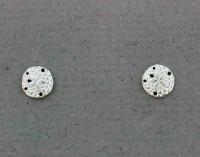 The Touch: Earrings Sterling Silver Tiny Sand Dollar S2-188