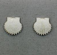 The Touch: Earrings Sterling Silver Textured Scallops S2-274