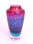 Nielander Glass - Large Water Veil Vase in Ruby/Turquoise/Purple