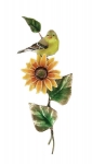 Bovano - W4167 - Female Goldfinch Sitting on Sunflower