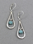 J & I Sterling Silver Earrings with Amonzonite Beads - AMT107E