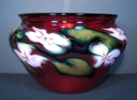 Charles Lotton -  Large Selenium Red Pink Multi Flora Bowl