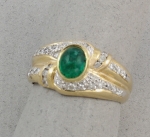 Michael Chang - Emerald & Diamond Ring MC-15202-13