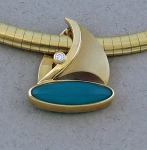 Patrick Murphy - Chrysocolla Sailboat Slide 13022-11