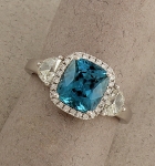 Stanton Color - Blue Zircon & Diamond Ring SC-17252-05