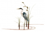 Bovano - W374 - Single Heron (facing left)