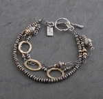 J & I Sterling Silver and 14k Gold Filled Multi-strand Bracelet - GFX50B