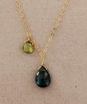 Judy Brandon - London Blue Topaz Necklace with Peridot accent 20176-20N