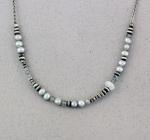 J & I Sterling Silver Necklace with Labradorite, Moonstone and Pearls - FGP3N