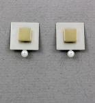 Mar of Santa Barbara: Sterling Silver & Nu-Gold Post Earrings - EM68